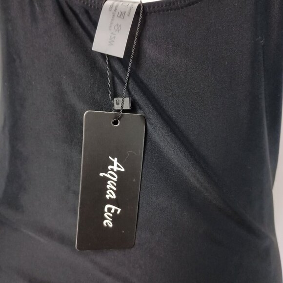 Aqua Eve Plus Size 12W Black One Piece Swimsuit NWT Padded Cups Slimming Fit - Picture 8 of 8